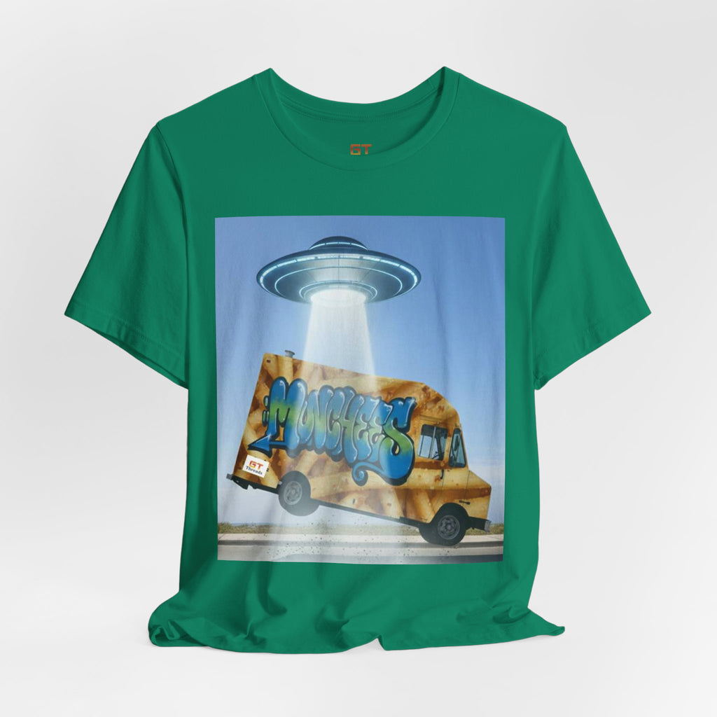 Alien Food Truck Graphic Tee — Retro UFO Abduction Street Art T-Shirt