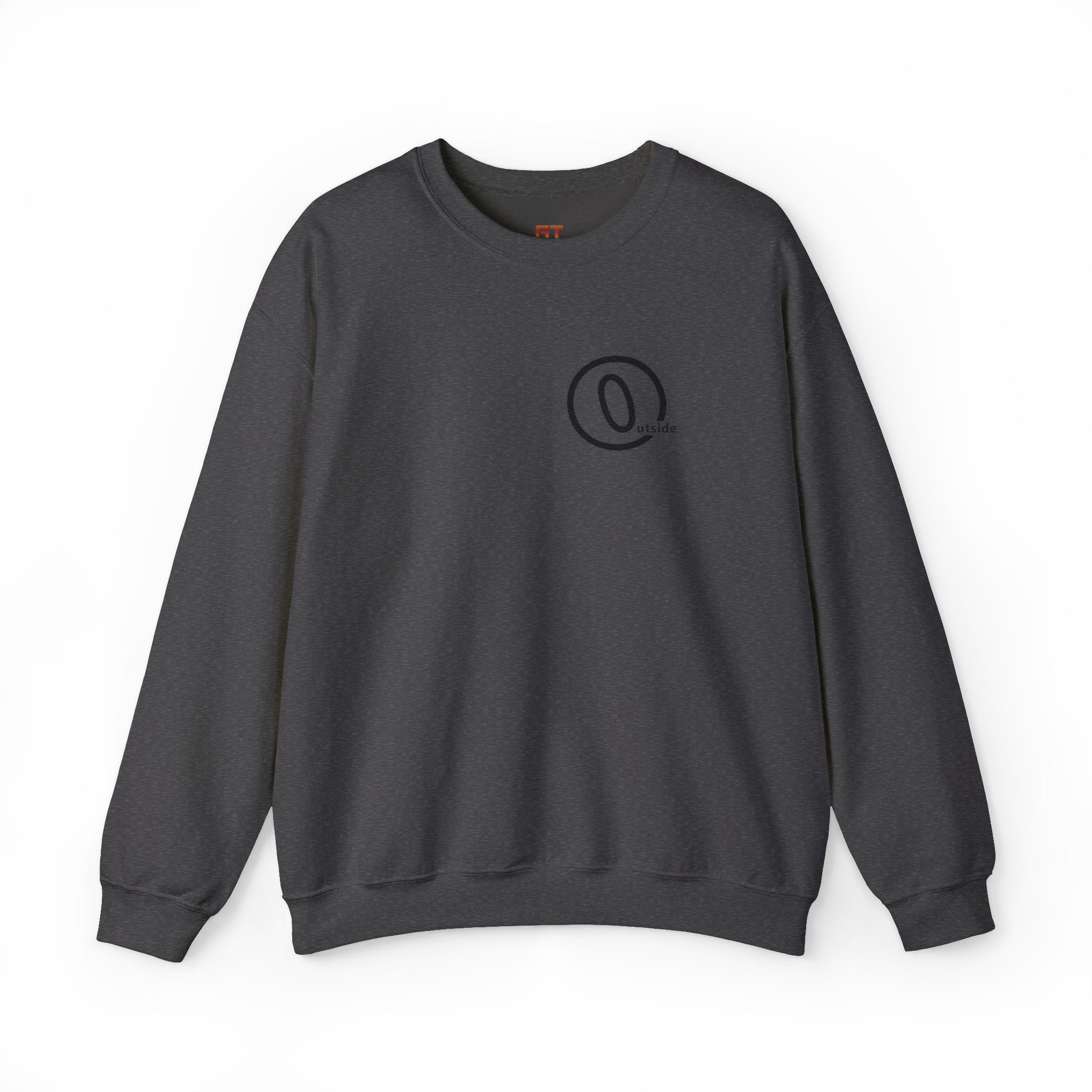 Minimal Distressed Patch Crewneck Sweatshirt — Forest Green