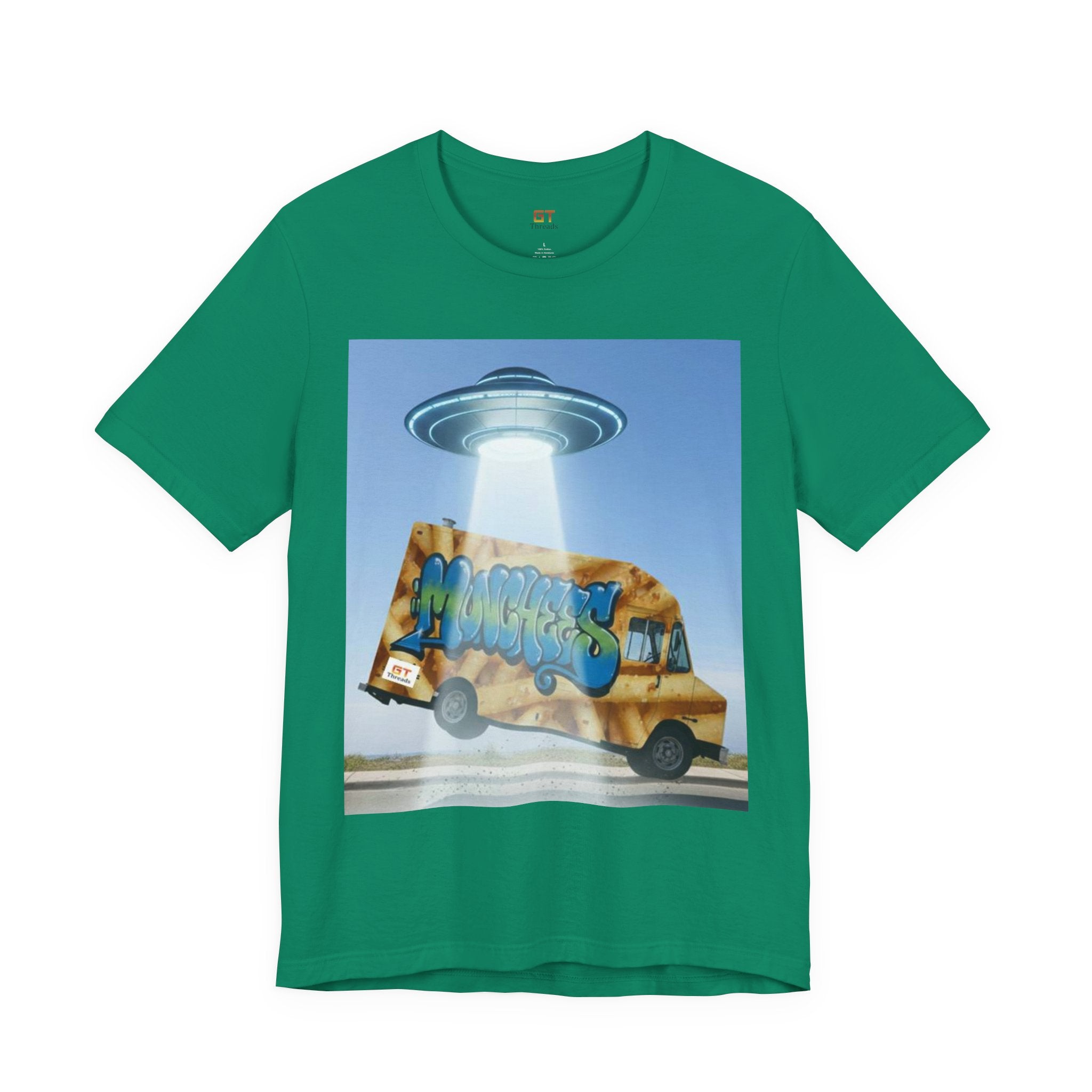 Alien Food Truck Graphic Tee — Retro UFO Abduction Street Art T-Shirt