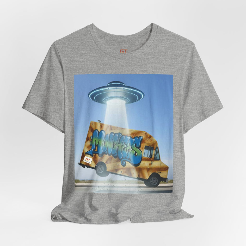 Alien Food Truck Graphic Tee — Retro UFO Abduction Street Art T-Shirt