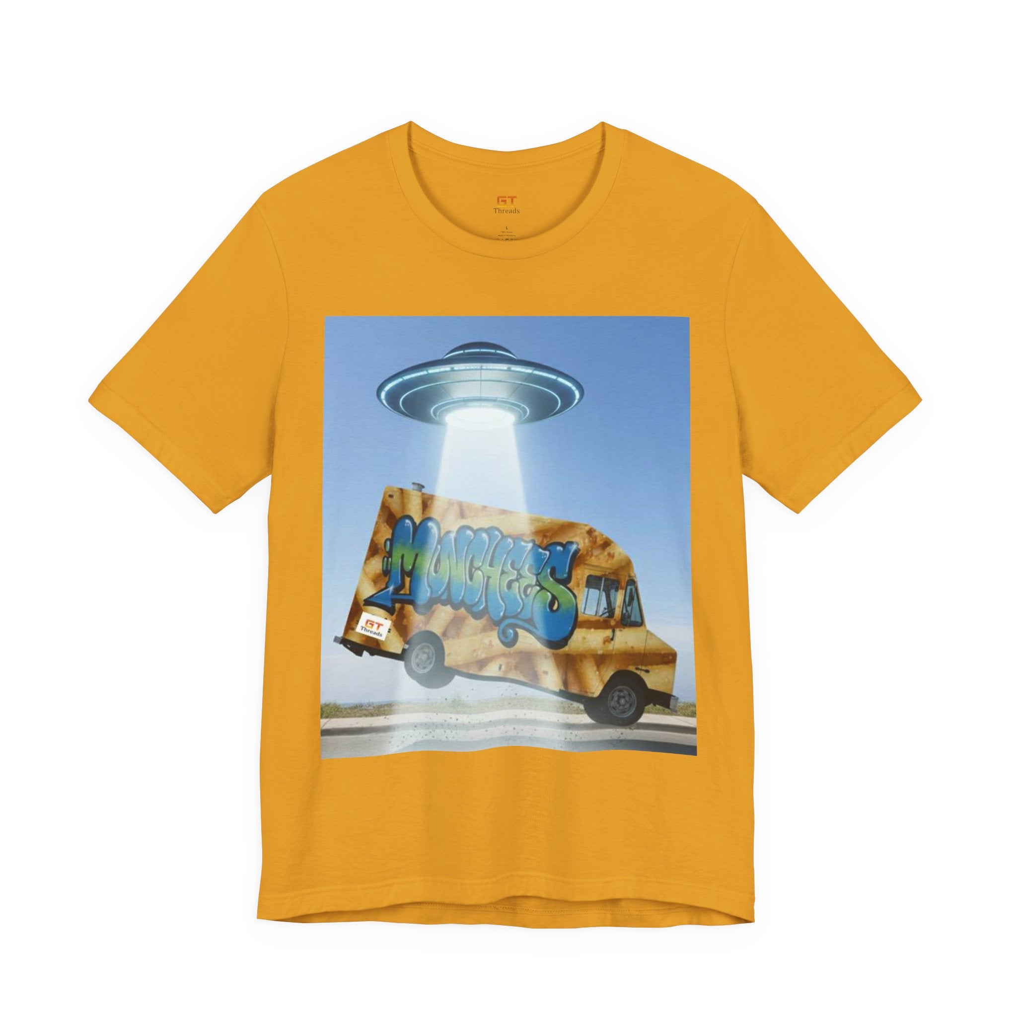Alien Food Truck Graphic Tee — Retro UFO Abduction Street Art T-Shirt