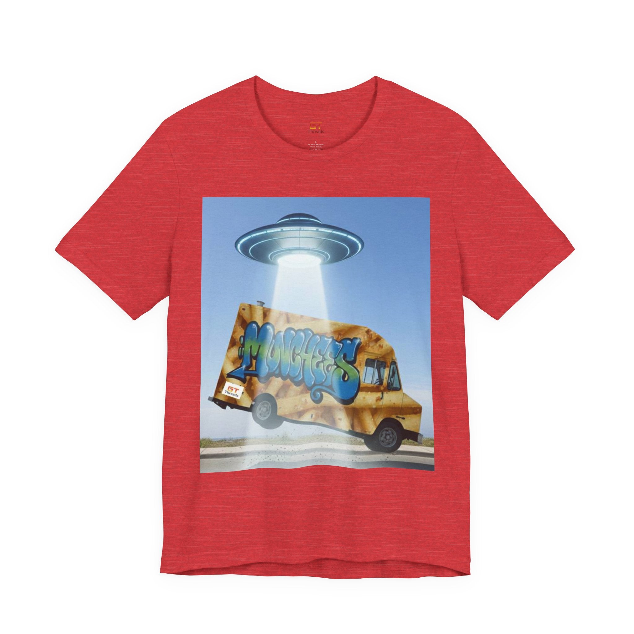 Alien Food Truck Graphic Tee — Retro UFO Abduction Street Art T-Shirt
