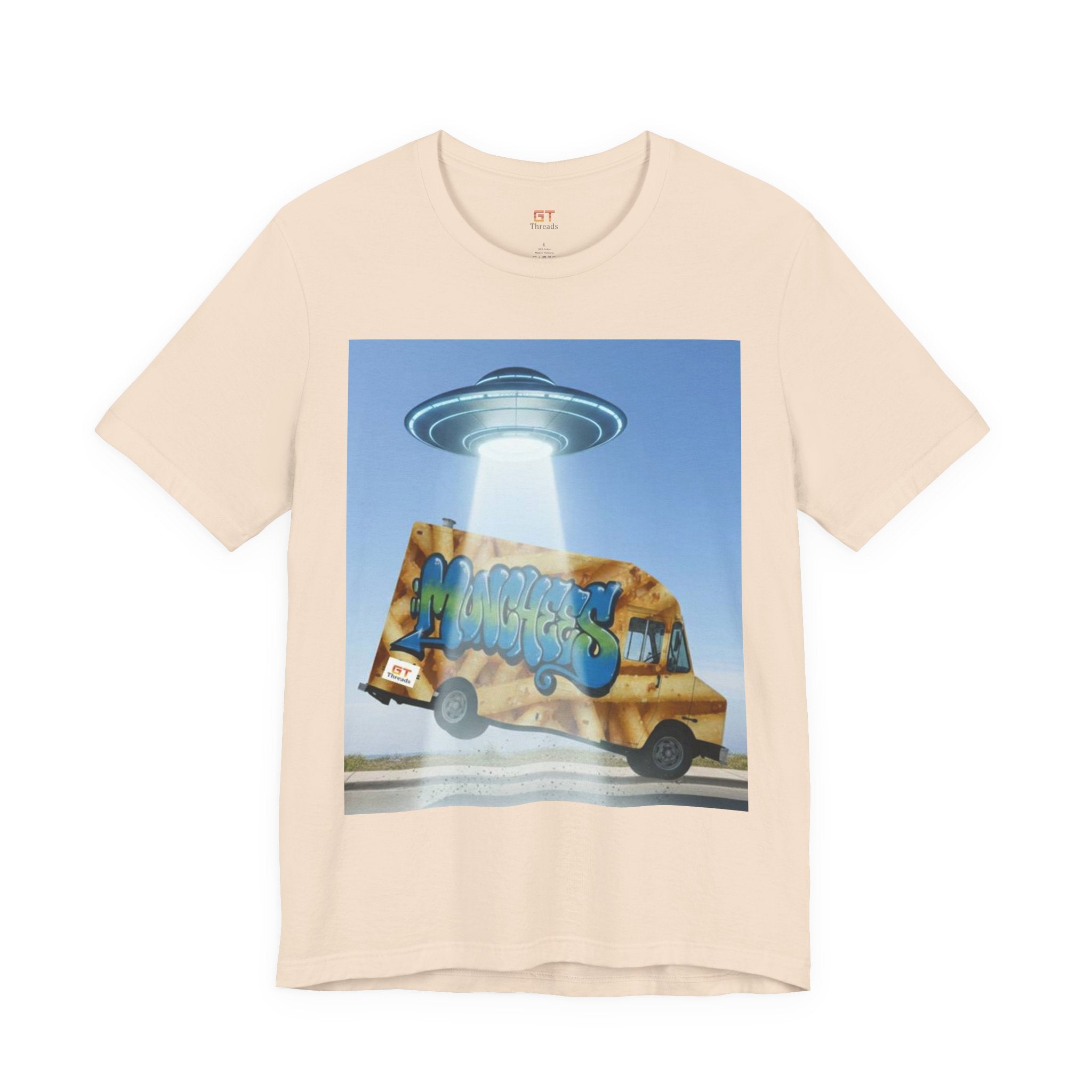 Alien Food Truck Graphic Tee — Retro UFO Abduction Street Art T-Shirt