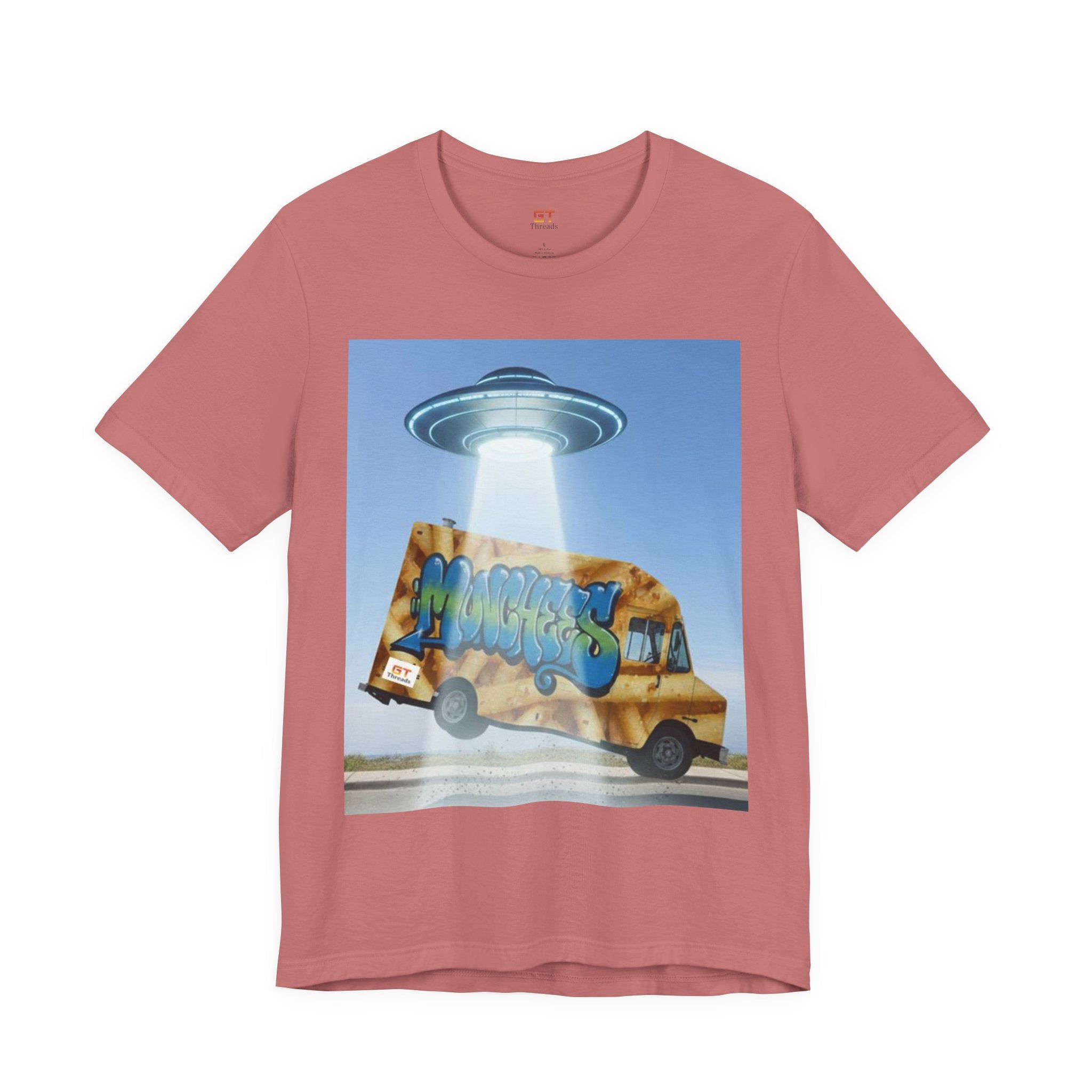 Alien Food Truck Graphic Tee — Retro UFO Abduction Street Art T-Shirt