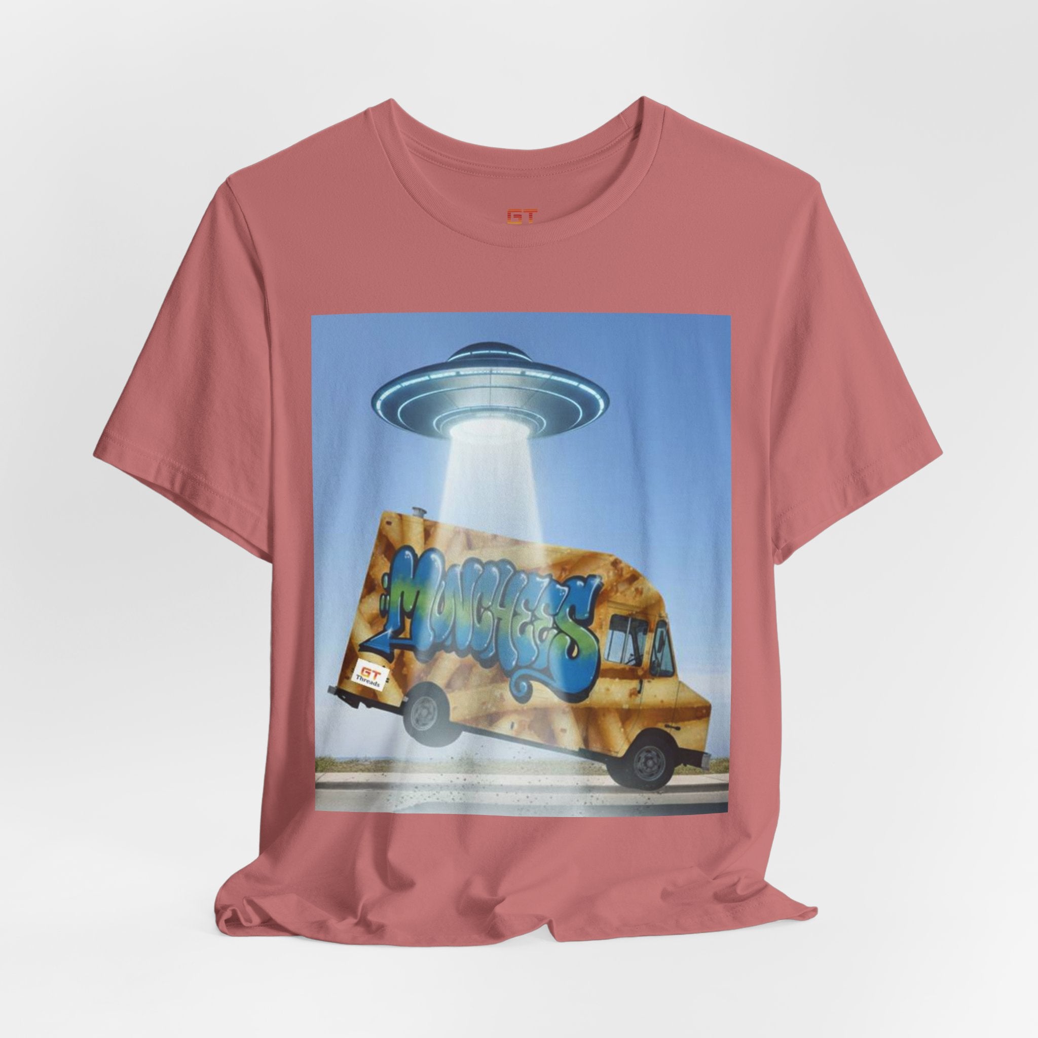 Alien Food Truck Graphic Tee — Retro UFO Abduction Street Art T-Shirt