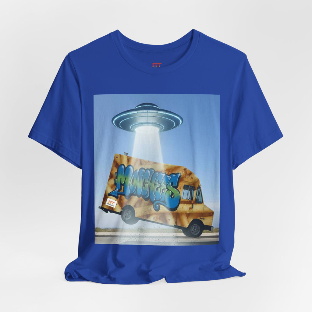 Alien Food Truck Graphic Tee — Retro UFO Abduction Street Art T-Shirt