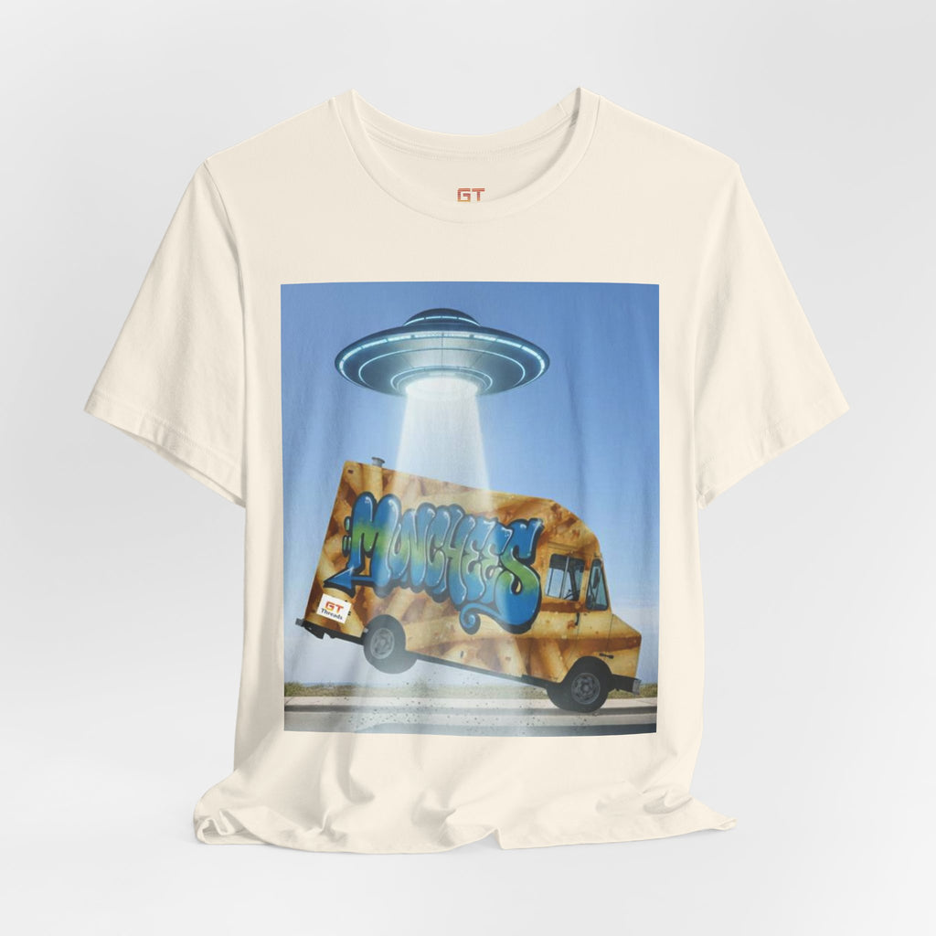 Alien Food Truck Graphic Tee — Retro UFO Abduction Street Art T-Shirt