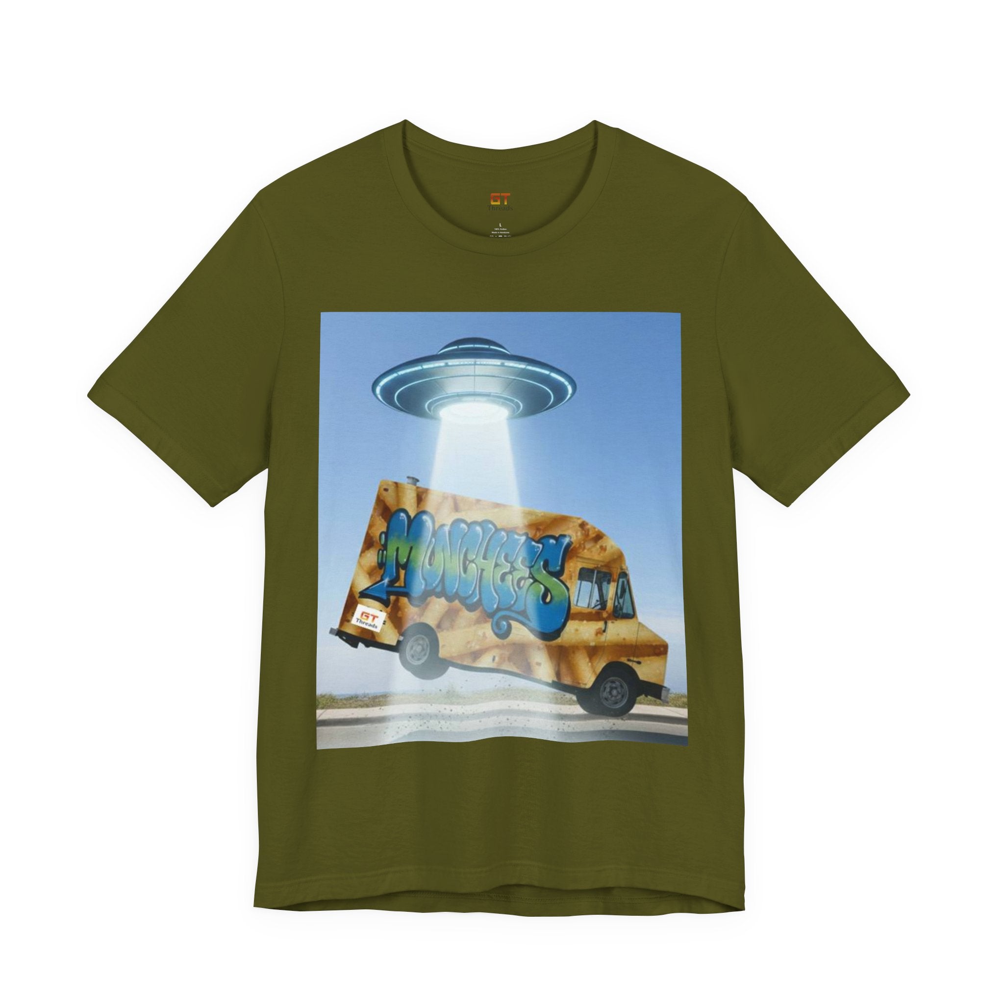 Alien Food Truck Graphic Tee — Retro UFO Abduction Street Art T-Shirt