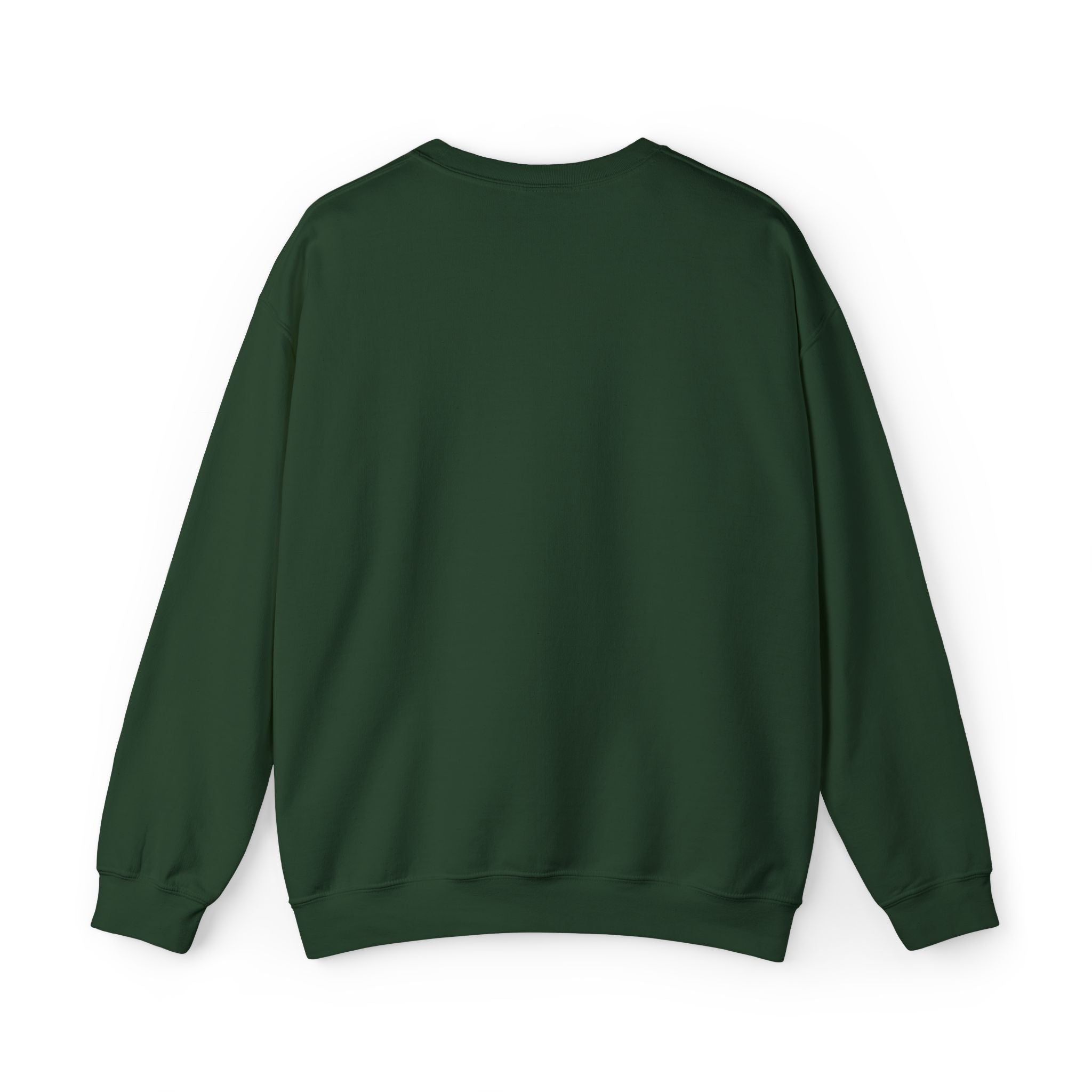 Minimal Distressed Patch Crewneck Sweatshirt — Forest Green