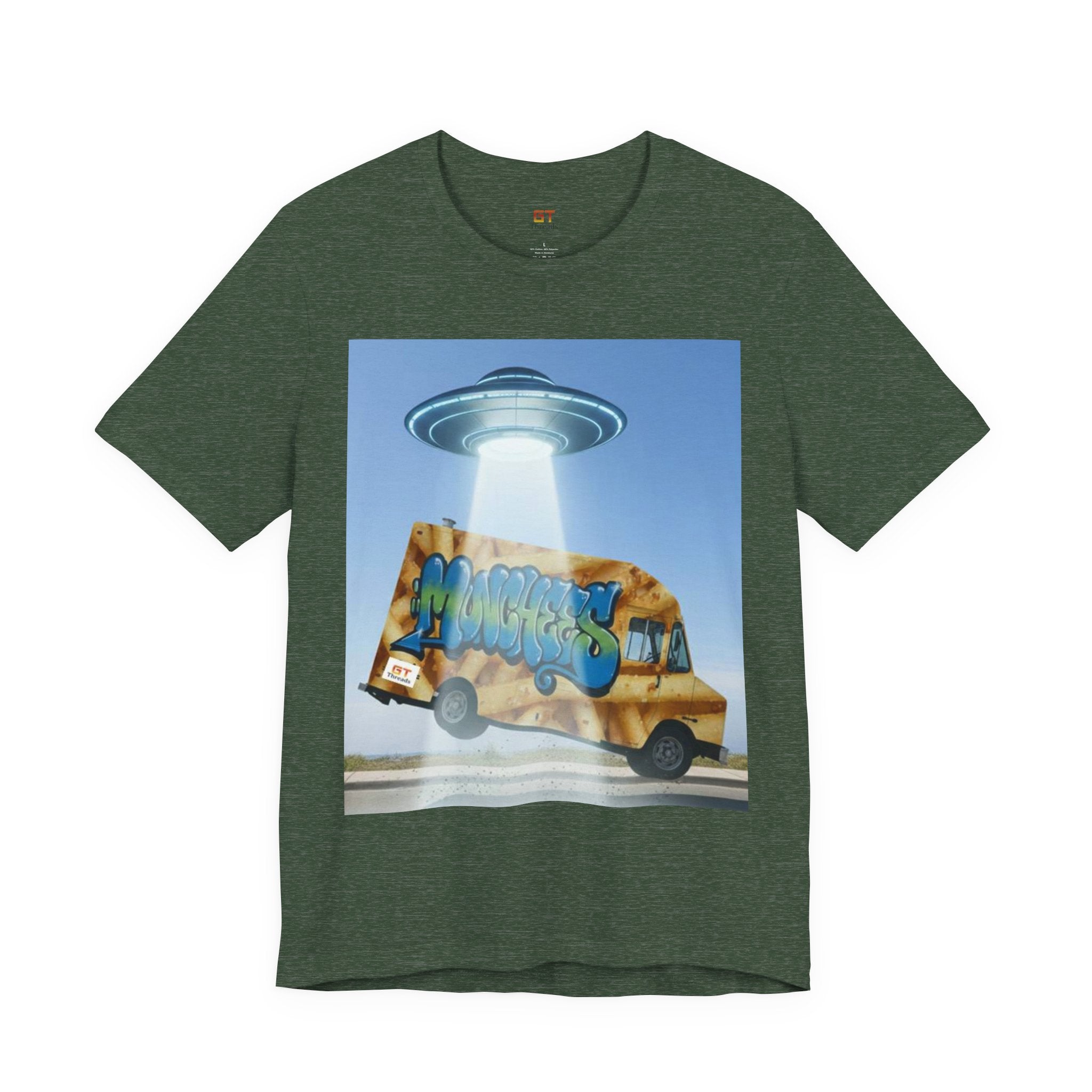 Alien Food Truck Graphic Tee — Retro UFO Abduction Street Art T-Shirt
