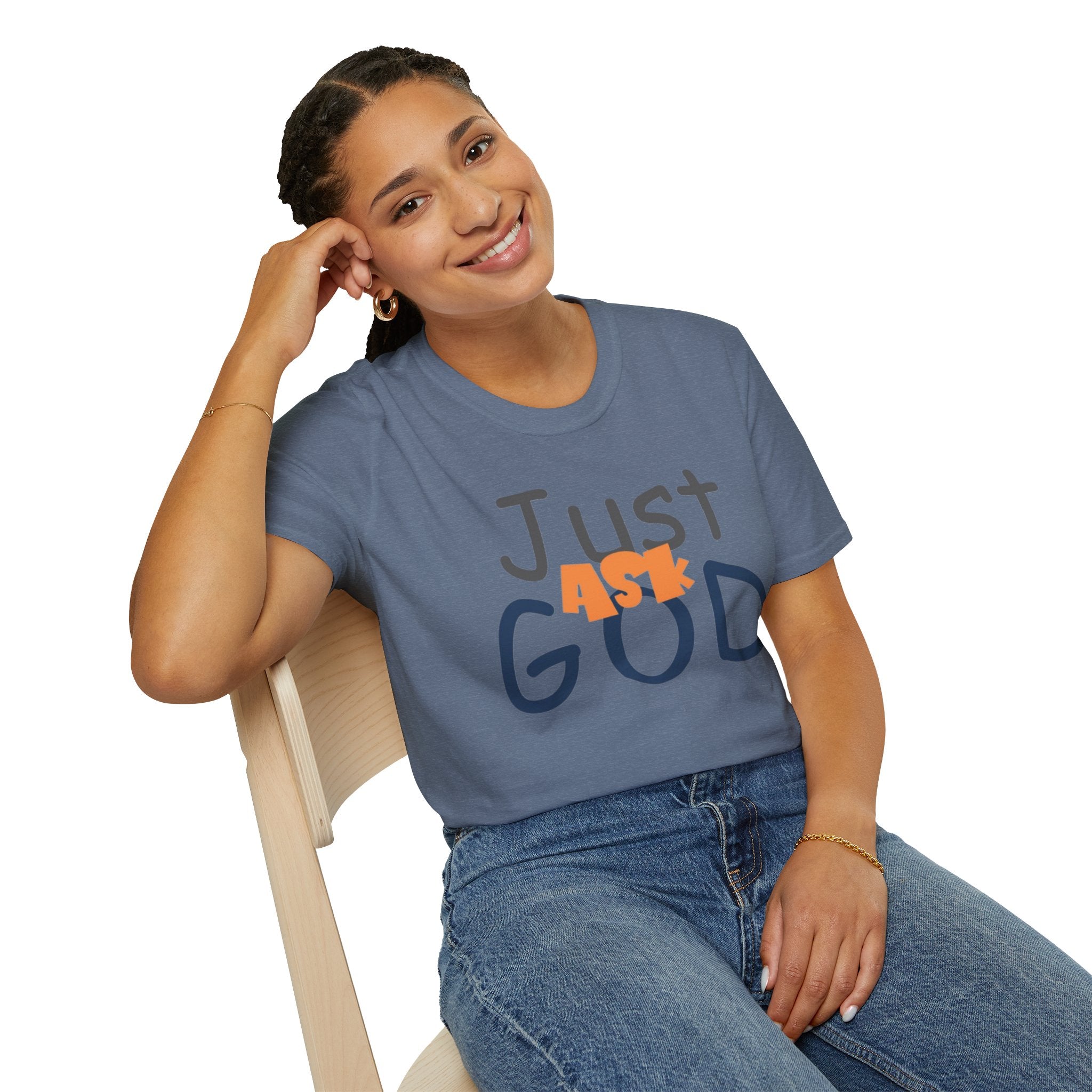 Just Ask God T-Shirt, Inspirational Tee, Unisex Softstyle Shirt, Faith-Based Apparel, Gift for Believers, Everyday Wear