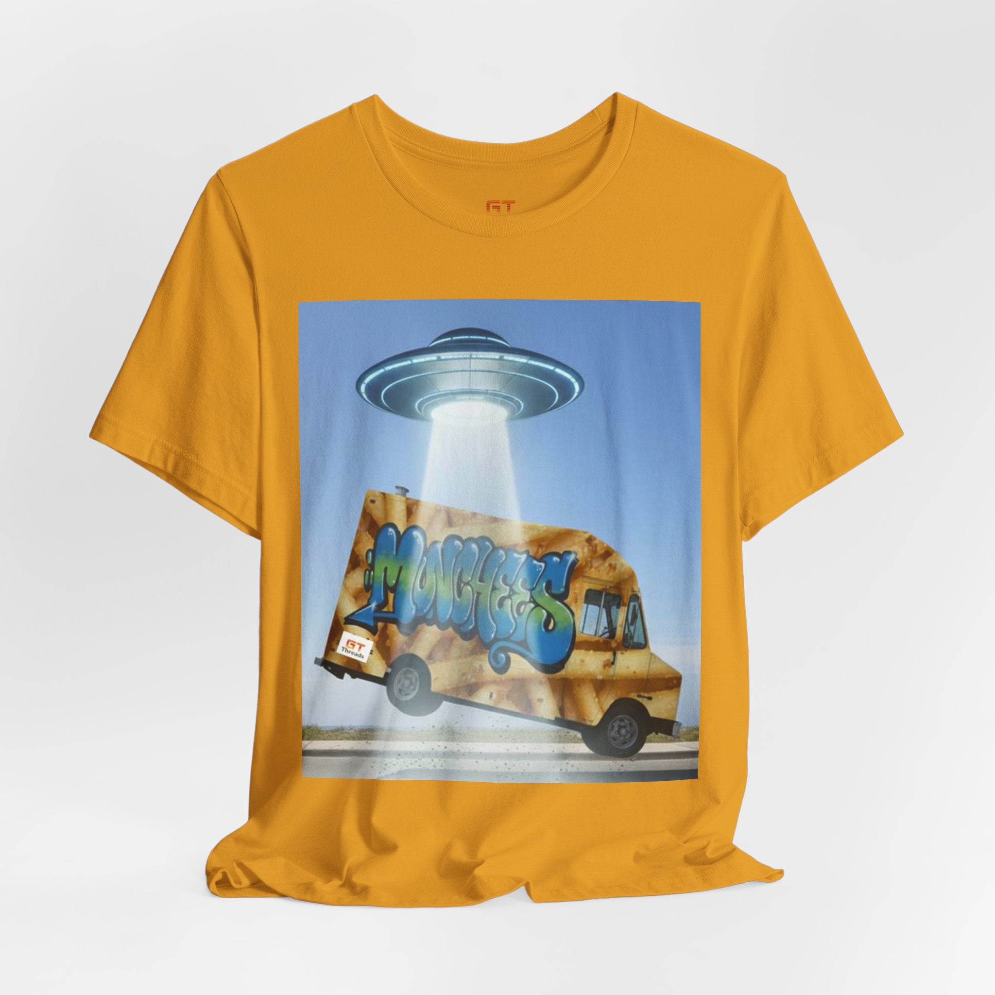 Alien Food Truck Graphic Tee — Retro UFO Abduction Street Art T-Shirt
