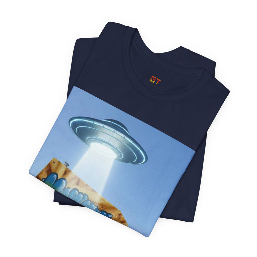 Alien Food Truck Graphic Tee — Retro UFO Abduction Street Art T-Shirt