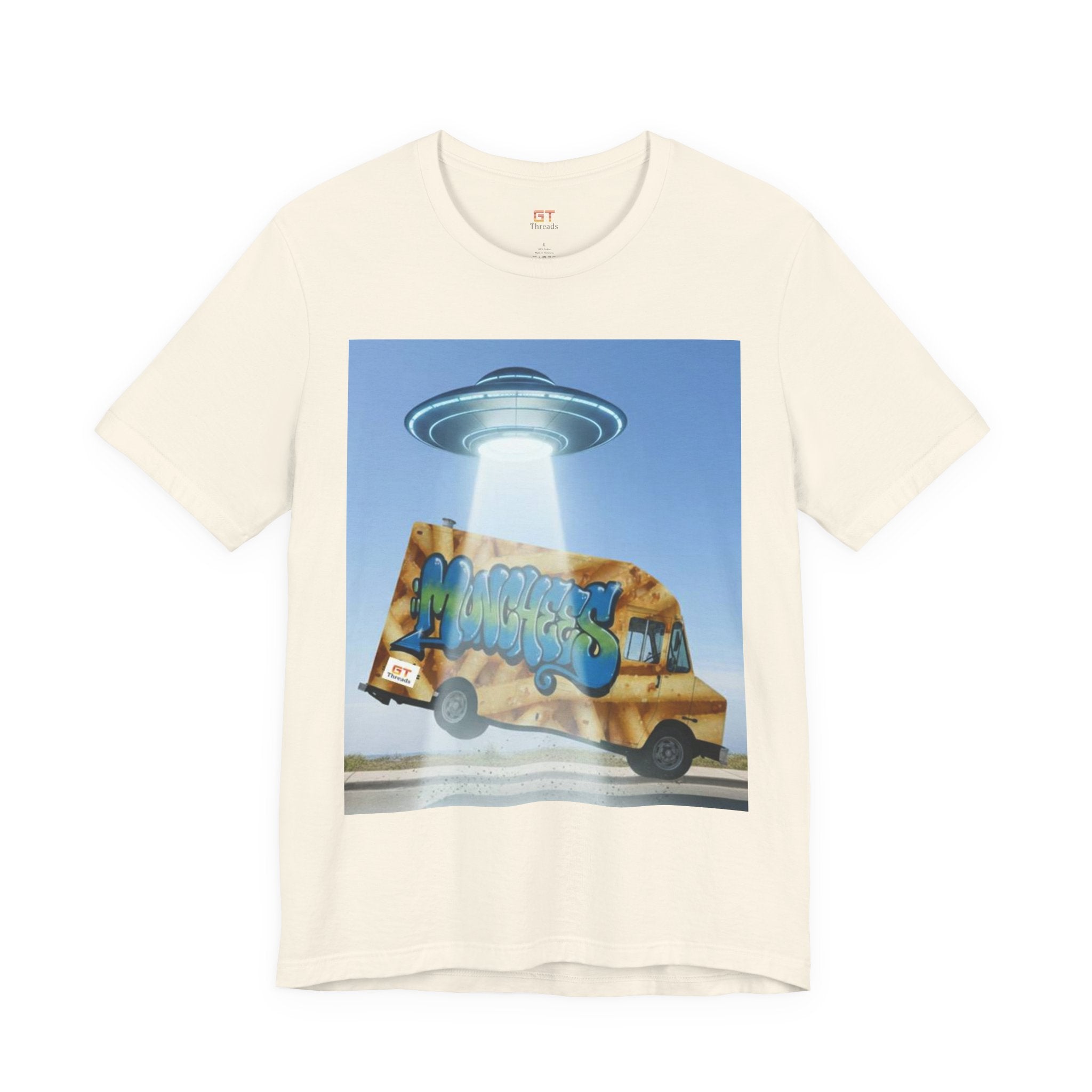 Alien Food Truck Graphic Tee — Retro UFO Abduction Street Art T-Shirt