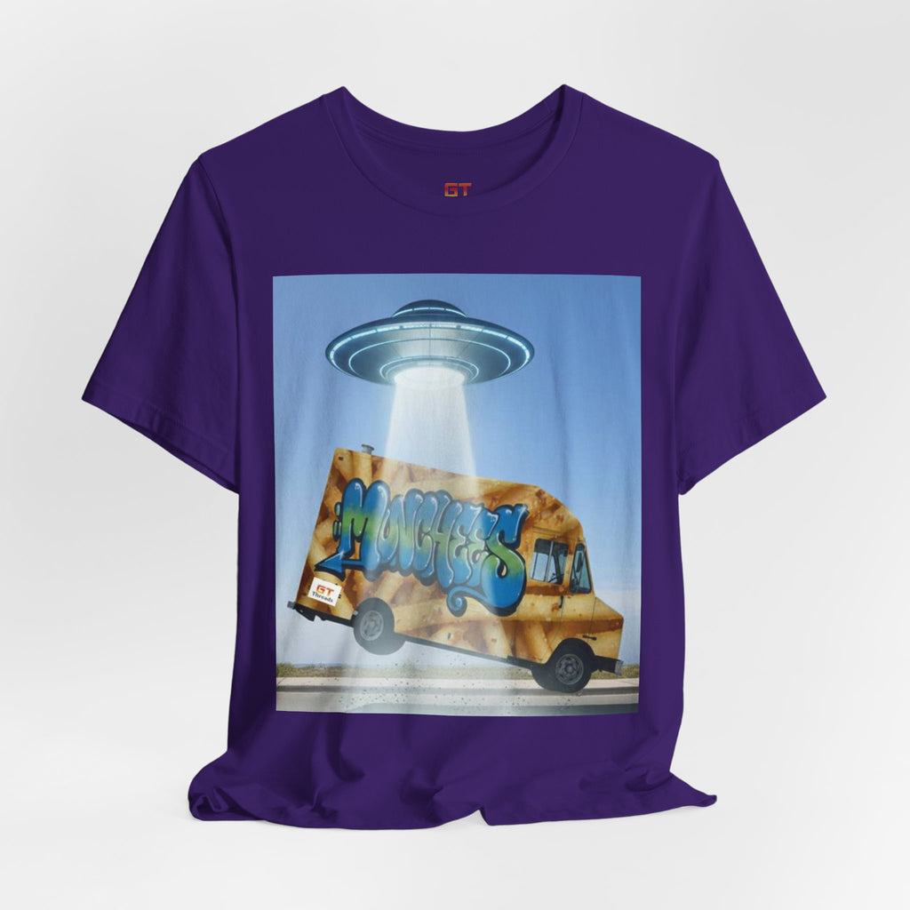 Alien Food Truck Graphic Tee — Retro UFO Abduction Street Art T-Shirt