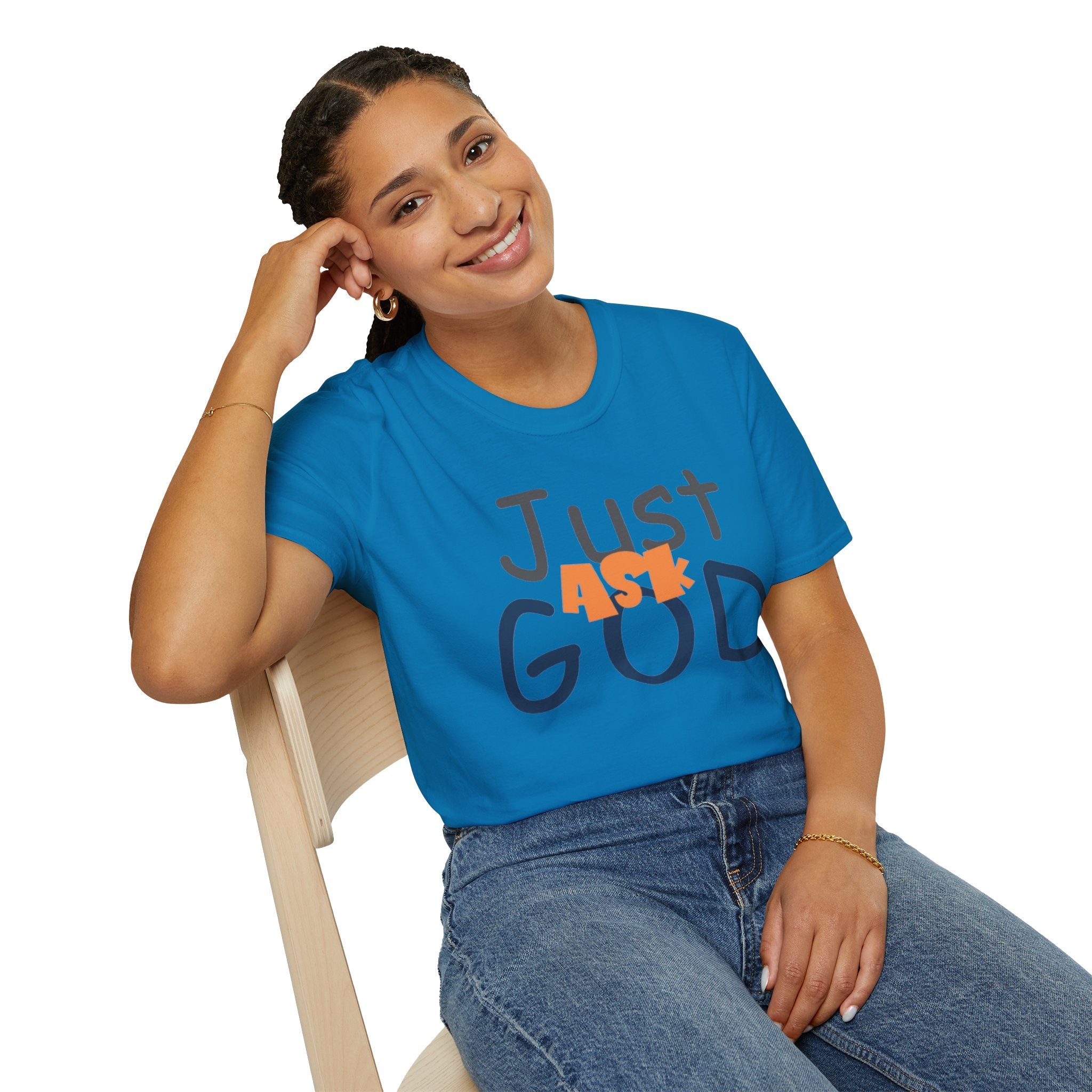 Just Ask God T-Shirt, Inspirational Tee, Unisex Softstyle Shirt, Faith-Based Apparel, Gift for Believers, Everyday Wear