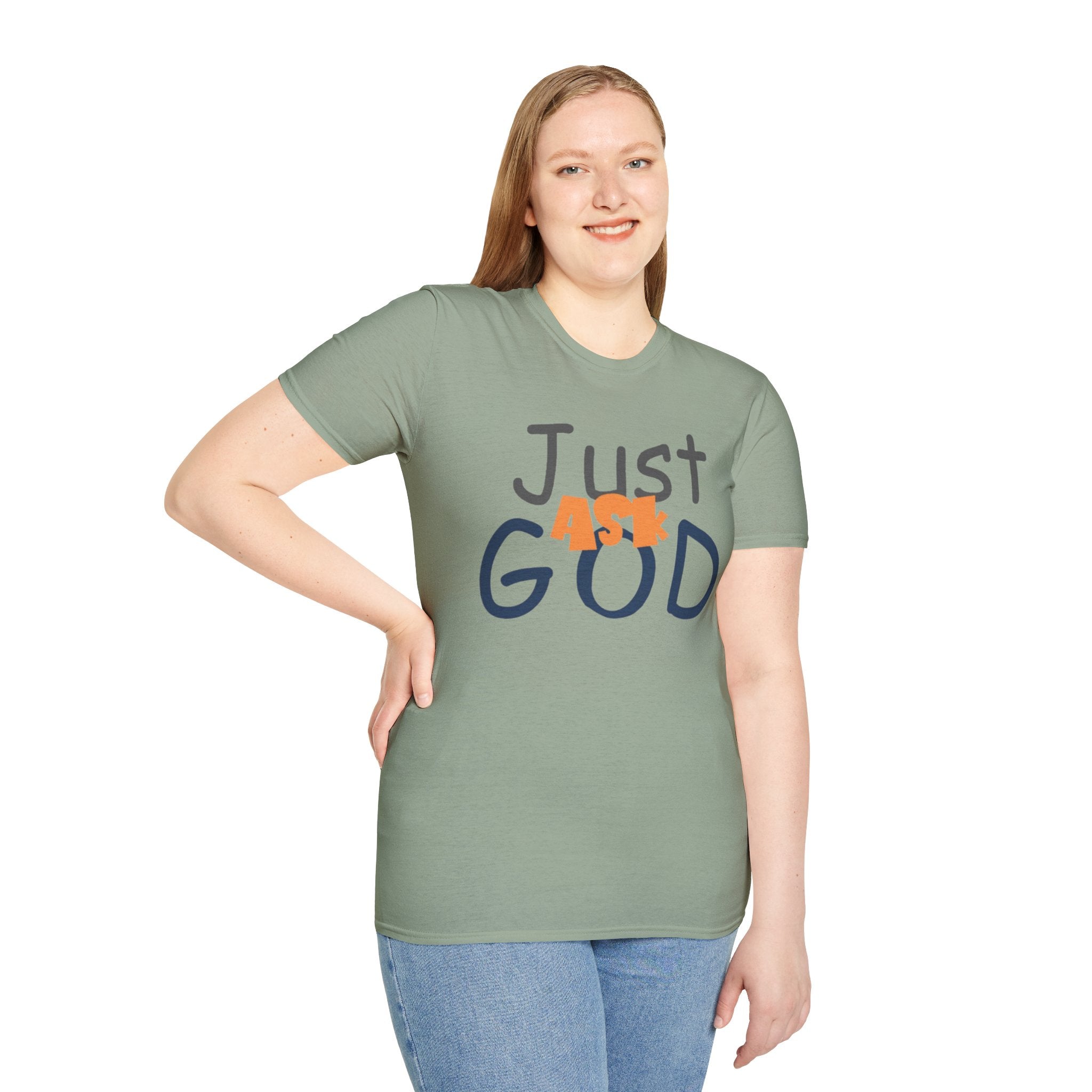 Just Ask God T-Shirt, Inspirational Tee, Unisex Softstyle Shirt, Faith-Based Apparel, Gift for Believers, Everyday Wear