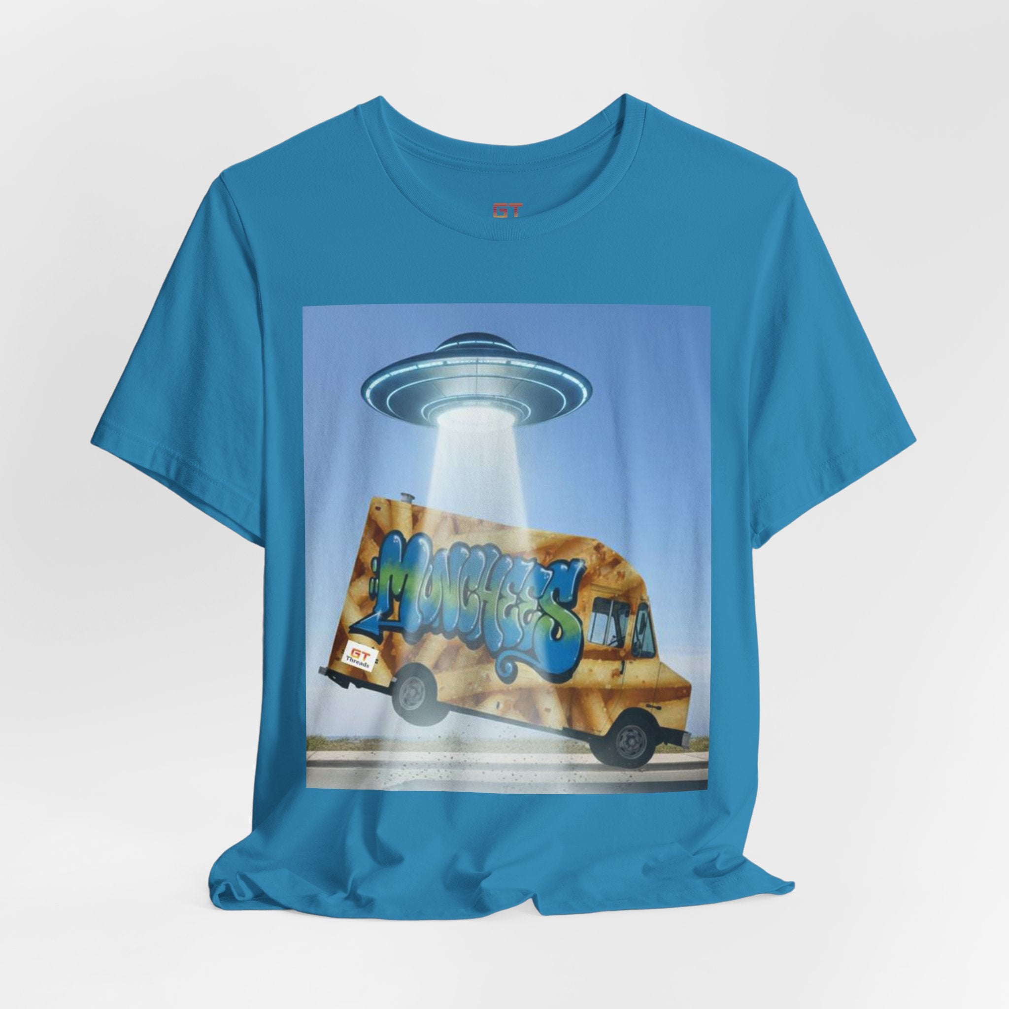 Alien Food Truck Graphic Tee — Retro UFO Abduction Street Art T-Shirt