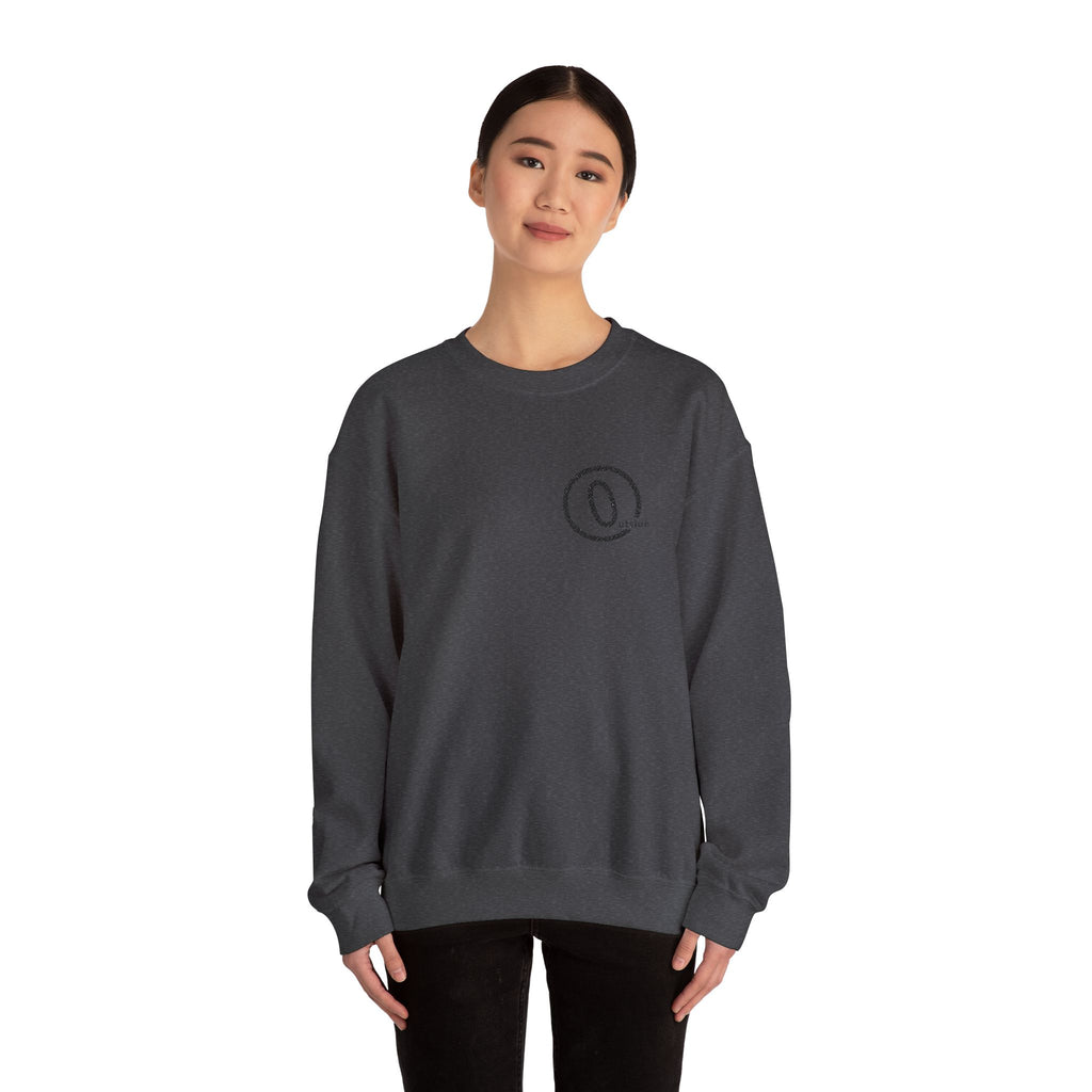 Minimal Distressed Patch Crewneck Sweatshirt — Forest Green