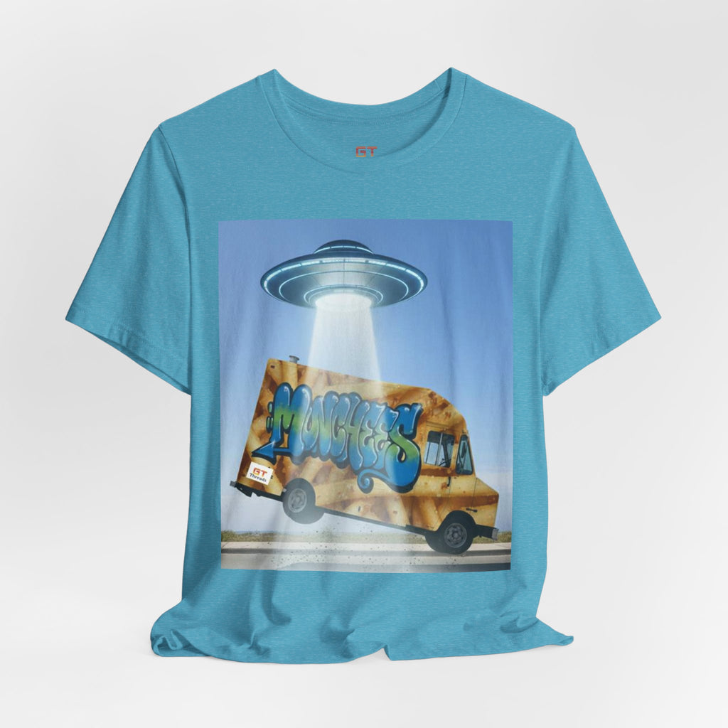 Alien Food Truck Graphic Tee — Retro UFO Abduction Street Art T-Shirt