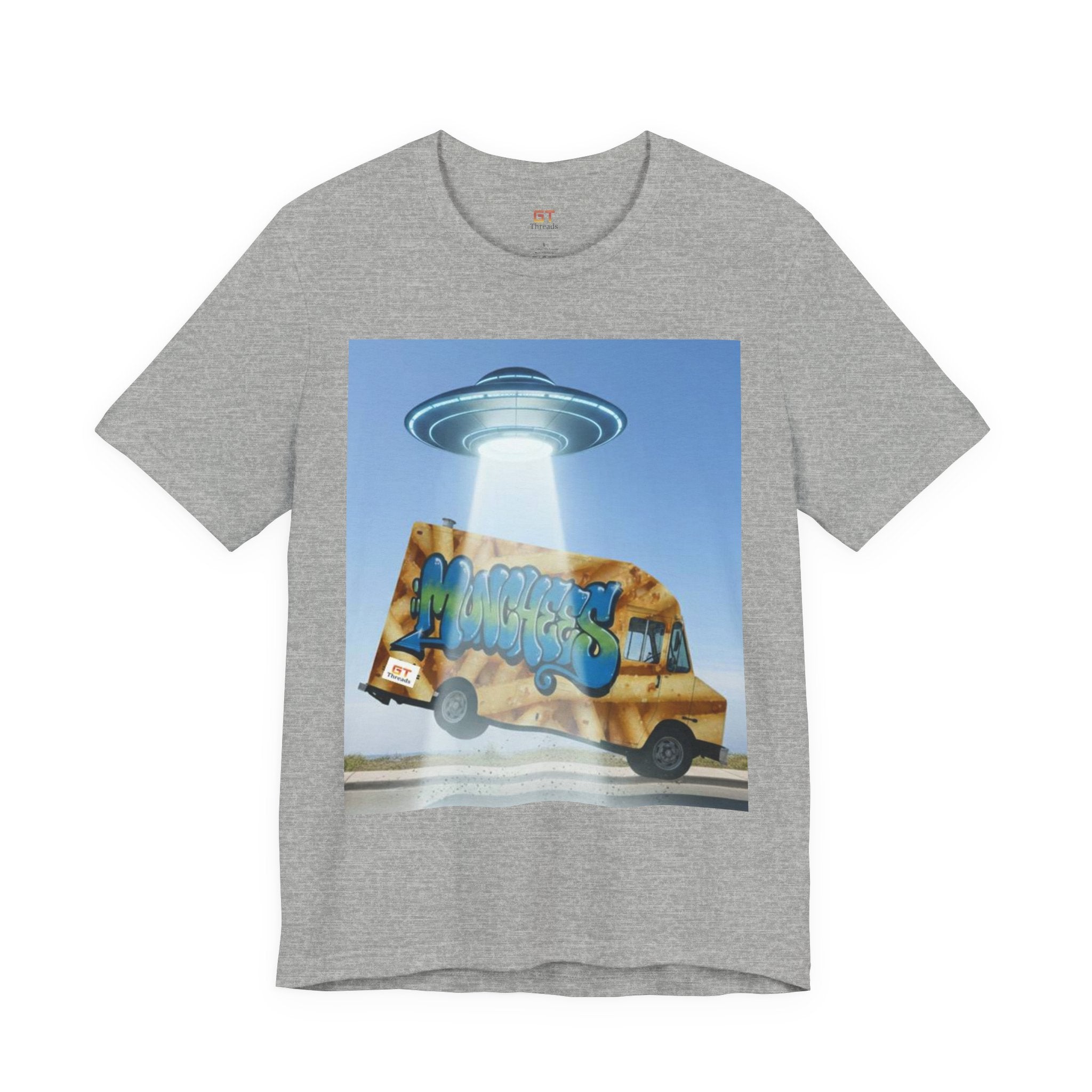 Alien Food Truck Graphic Tee — Retro UFO Abduction Street Art T-Shirt