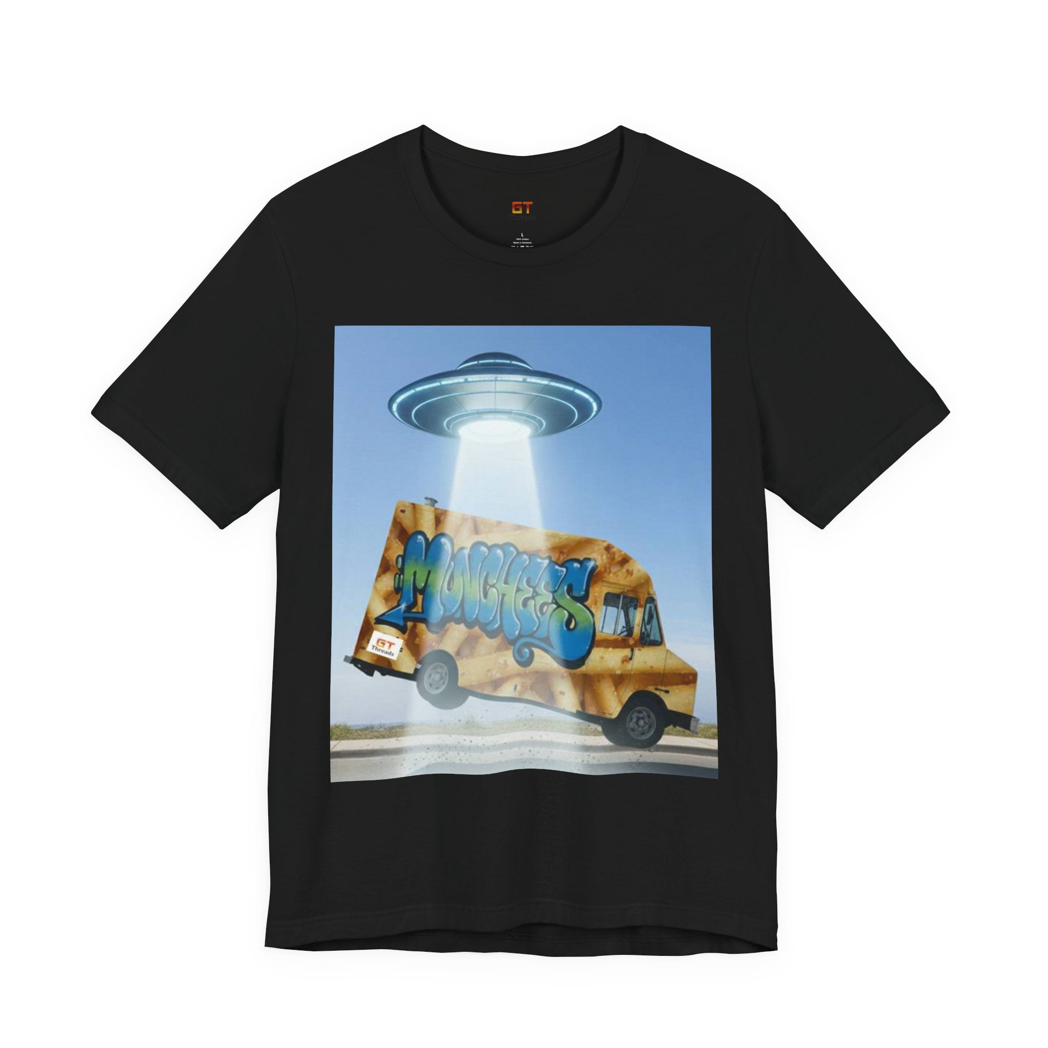 Alien Food Truck Graphic Tee — Retro UFO Abduction Street Art T-Shirt