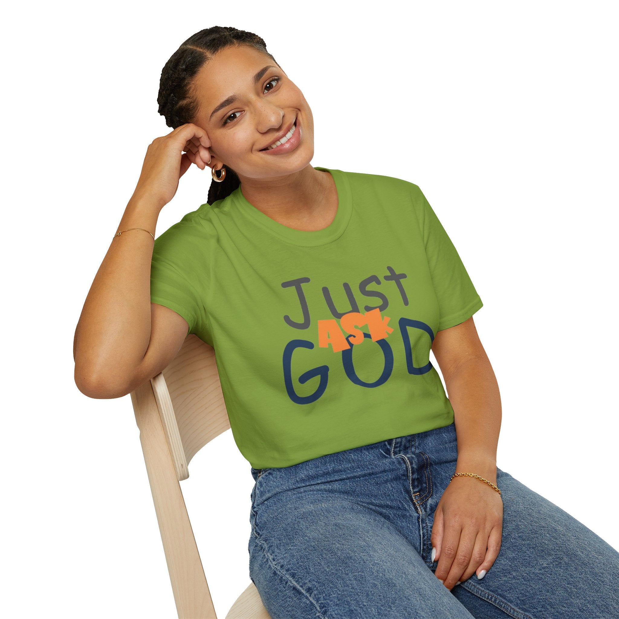 Just Ask God T-Shirt, Inspirational Tee, Unisex Softstyle Shirt, Faith-Based Apparel, Gift for Believers, Everyday Wear