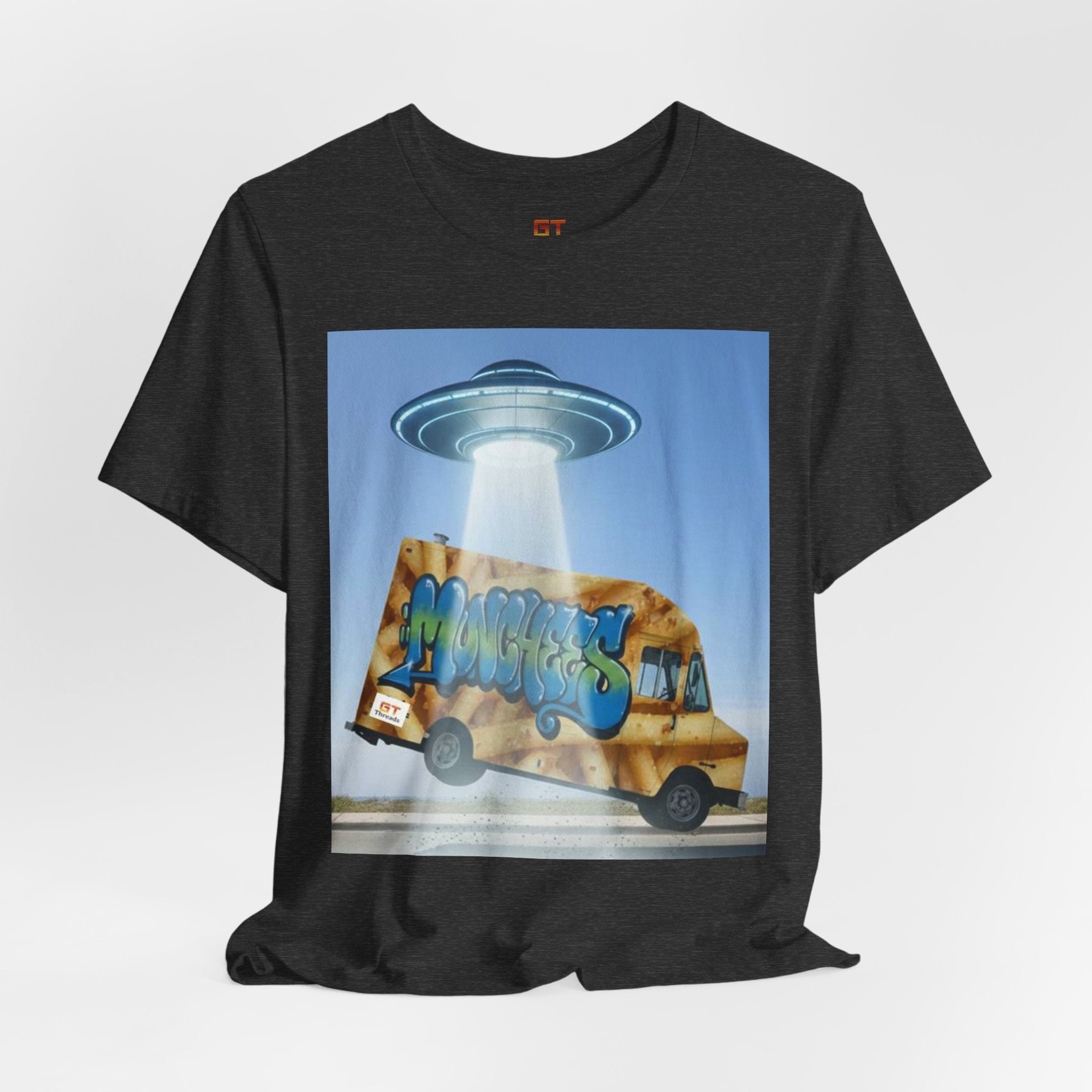 Alien Food Truck Graphic Tee — Retro UFO Abduction Street Art T-Shirt