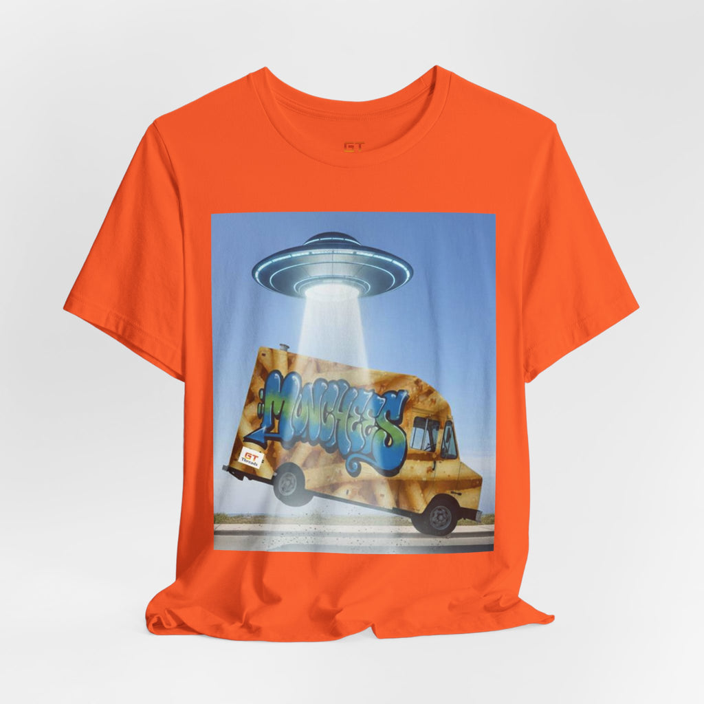 Alien Food Truck Graphic Tee — Retro UFO Abduction Street Art T-Shirt