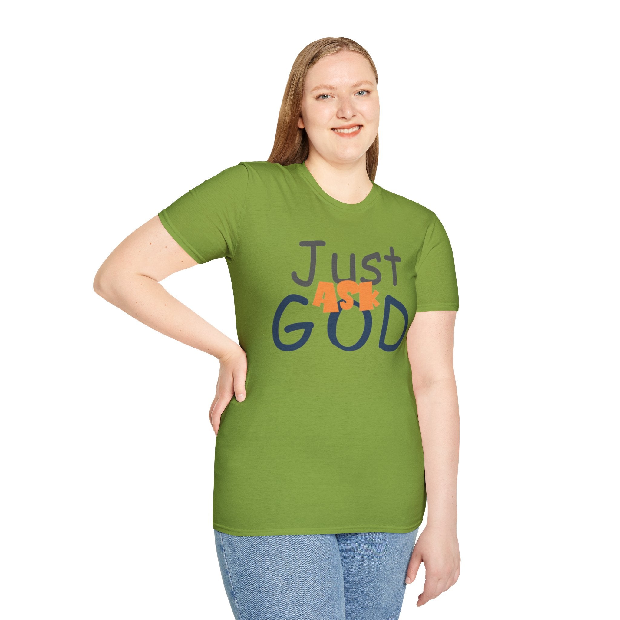 Just Ask God T-Shirt, Inspirational Tee, Unisex Softstyle Shirt, Faith-Based Apparel, Gift for Believers, Everyday Wear