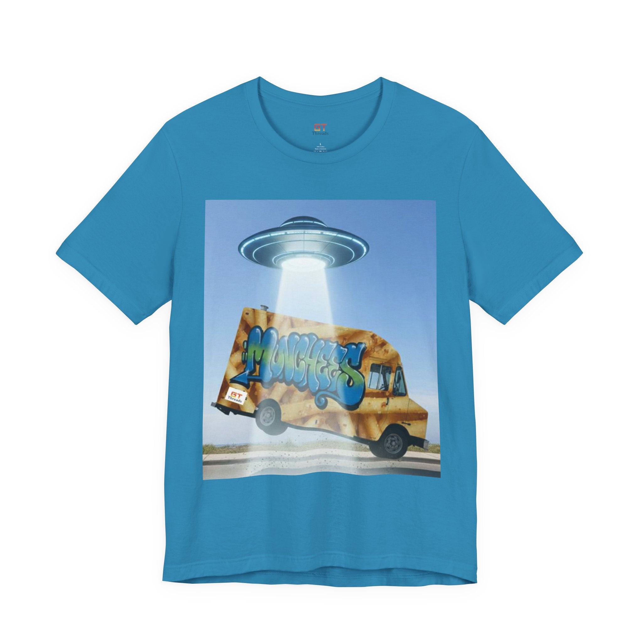 Alien Food Truck Graphic Tee — Retro UFO Abduction Street Art T-Shirt
